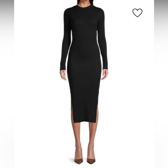 Sam Edelman Rib-Knit Long Sleeve Sweater Dress - Cream - Picture 13 of 15